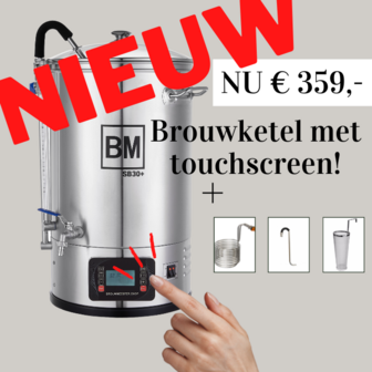 Brouwmeester SB30 All-in-one Brouwketel 30 L. Controller met touchscreen bediening.
