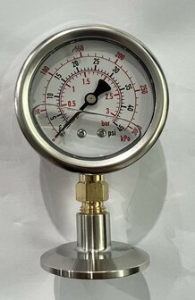 Manometer, 1,5&quot; TC koppeling