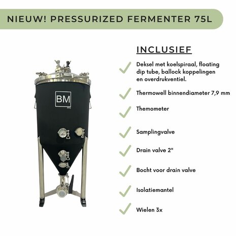 Pressurized Fermenter 75 L