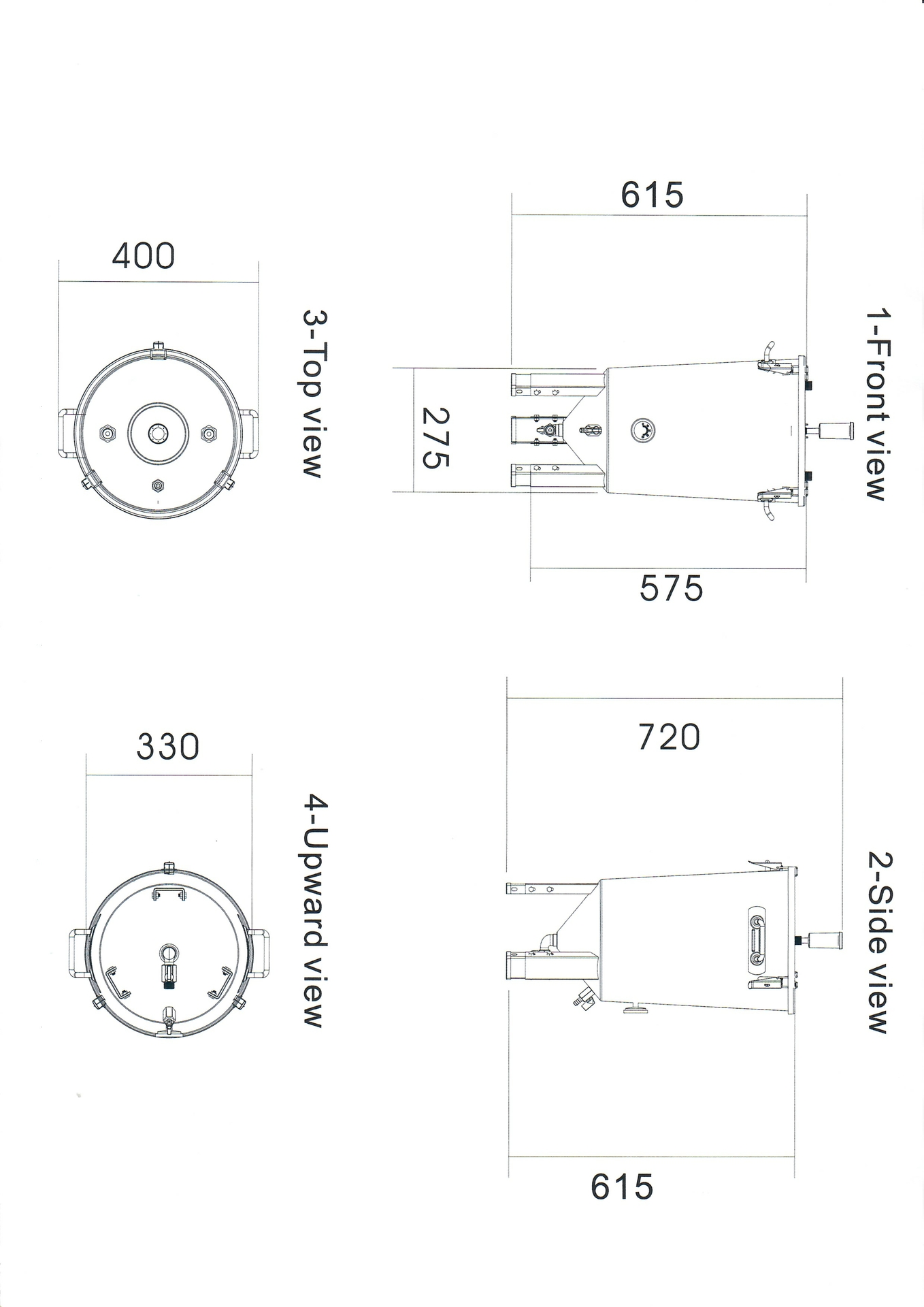 Brouwmeester - Cuve de fermentation 30L - fond conique - 2 robinets  empilables