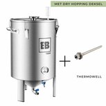 EasyBrew Vergistingsvat RVS 60 L met speciaal deksel voor dry-hoppen en een thermowell. EasyBrew Vergistingsvat RVS 60 L met speciaal deksel voor dry-hoppen en een thermowell.