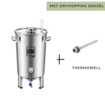 Brouwmeester Vergistingsvat RVS 30 L. met speciaal deksel voor dry-hoppen en thermowell Brouwmeester Vergistingsvat RVS 30 L. met speciaal deksel voor dry-hoppen en thermowell