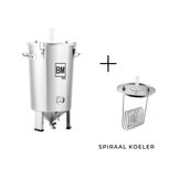 Brouwmeester Vergistingsvat RVS 30 L. met geïntegreerde koeler Brouwmeester Vergistingsvat RVS 30 L. met geïntegreerde koeler