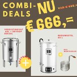 Easybrew All-in-one brouwketel 60L met wortkoeler, Gardena koppelingen. Easybrew vergistingsvat 60 L en deksel met extra opening voor dry-hoppen Easybrew All-in-one brouwketel 60L met wortkoeler, Gardena koppelingen. Easybrew vergistingsvat 60 L en deksel met extra opening voor dry-hoppen